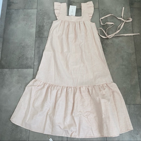 NEW Christy Dawn The Benny Dress in Pink Harvest Stripe linen blend size XS - Picture 7 of 9